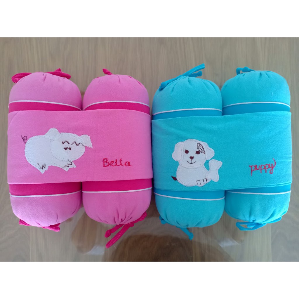 [HCM]Cặp chèn đậu xanh cho bé-Cặp Gối Chặn Vỏ Đậu Xanh sơ sinh BELLA