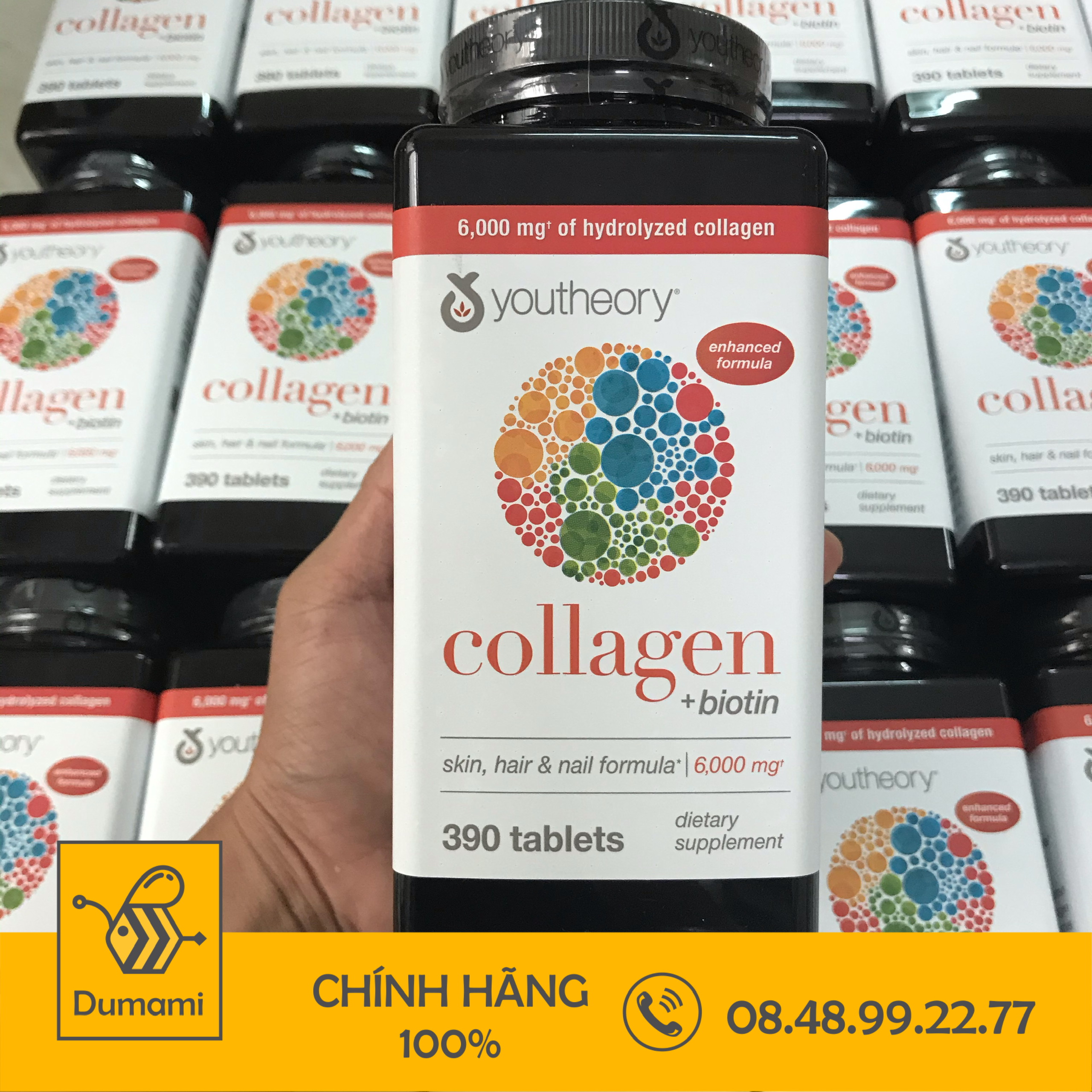 [Date xa] Viên uống COLLAGEN YOUTHEORY + Biotin  390v Của Mỹ