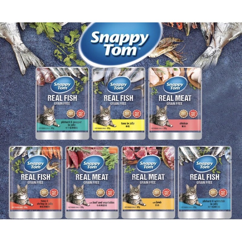 Pate snappy tom gói 85g real fish & real meat - pate cho mèo snappy tom từ thịt cá thật