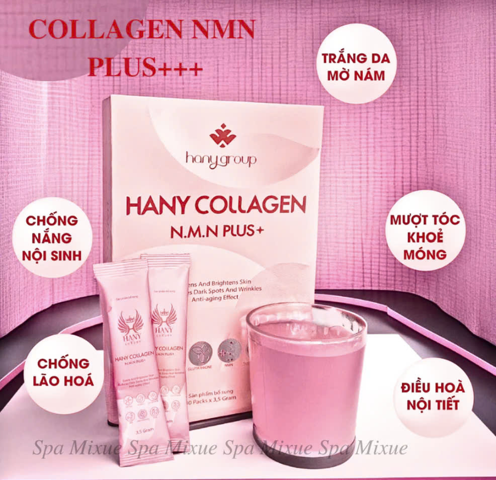 Collagen Hany NMN Plus+, Collagen uống trắng da, loại bỏ nám sạm tàn nhang nếp nhăn, điều hoà nội ti