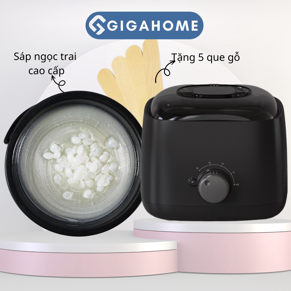 Combo nồi nấu sáp wax lông chống dính thế hệ mới + 100gr sáp cao cấp tặng 5 que gỗ gigahome