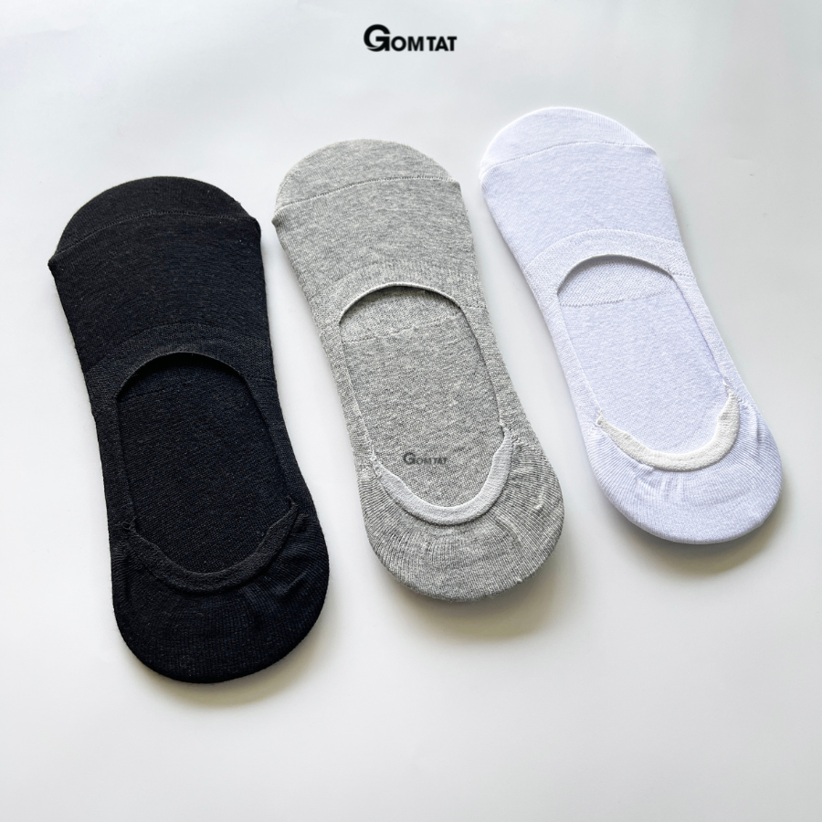 Combo 10 Đôi Tất Nam Mang Giày Lười Vải Cotton Mềm Mại Thoáng Mát Có Đệm Cao Su Chống Trượt Gót Chân - TAT-LUOI-02-CB10