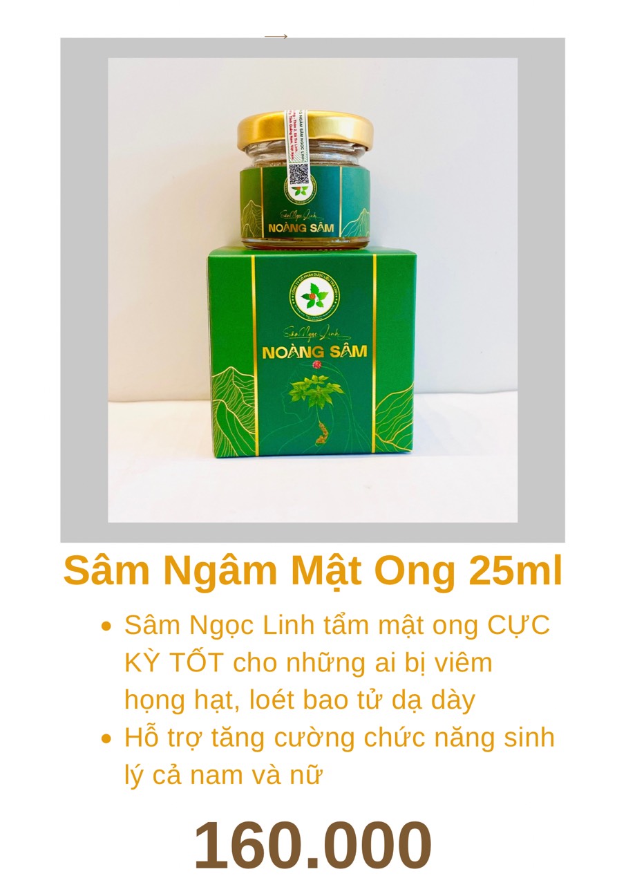 Sâm ngọc linh ngâm mật ong, hủ nhỏ 25ml