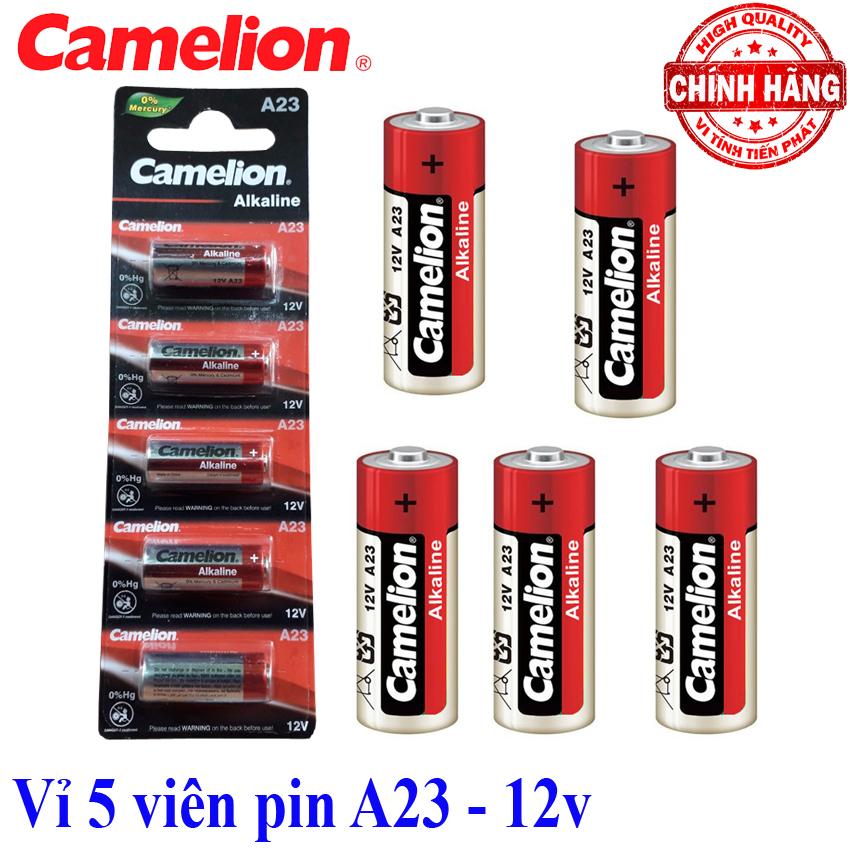 Vỉ 5 viên Pin A23 12V Camelion Alkaline - dùng cho chuông cửa, cửa quấn, điều kiển từ xa...
