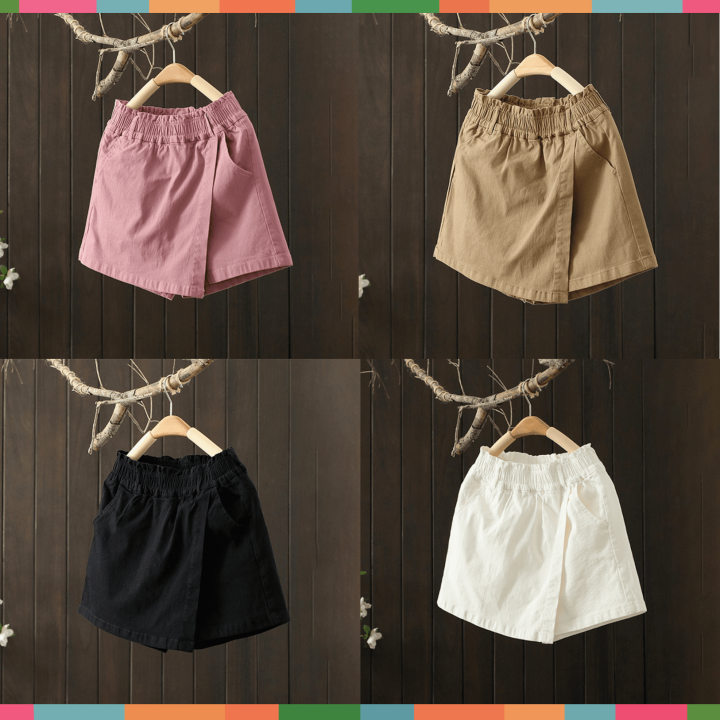 Quần đùi nữ, quần giả váy nữ chất liệu đũi thái mềm(40-68kg) QS03