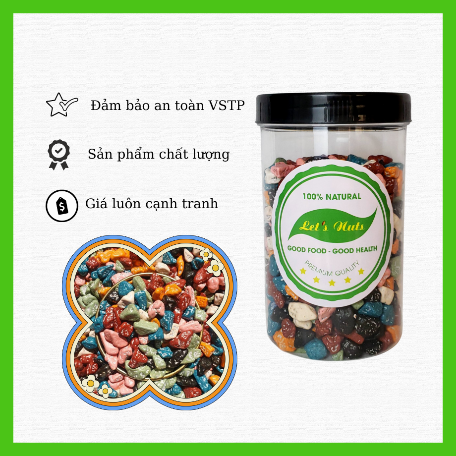 [HCM]Kẹo sỏi nhân socola hũ 500g món ăn vặt yêu thích làm quà tặng các bé