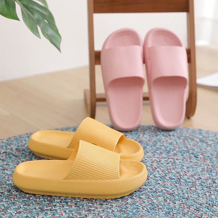 Dép lê nữ quai ngang siêu nhẹ nhiều màu sắc đế bánh mì 4cm siêu êm