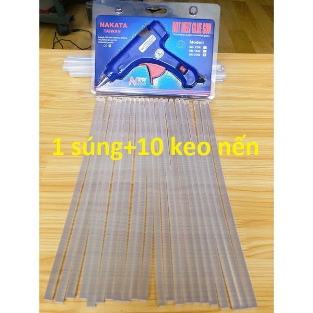 Súng bắn keo loại nhỏ + tặng kèm 10 keo nến dài 27cm
