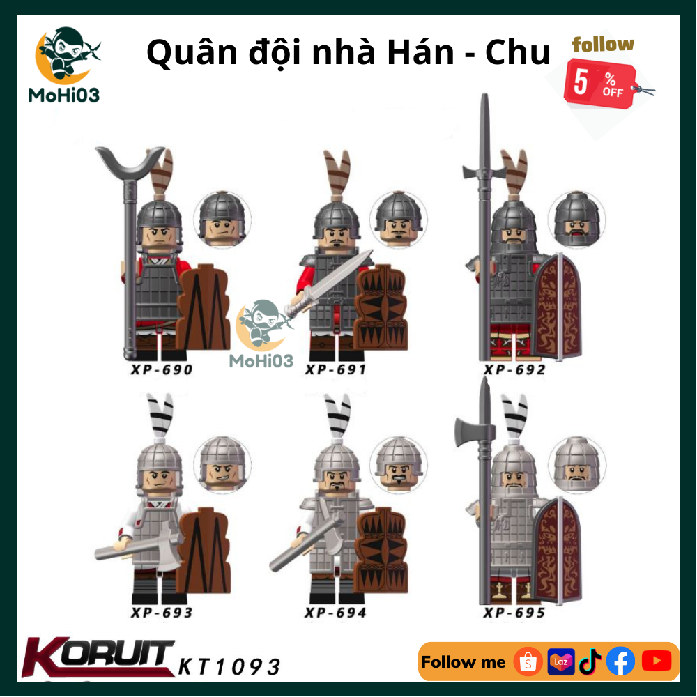 Mô hình binh lính trung cổ minifigure quân đội nhà Hán - Chu KT1093 đồ chơi lắp ráp đồ chơi mô hình - MoHi03