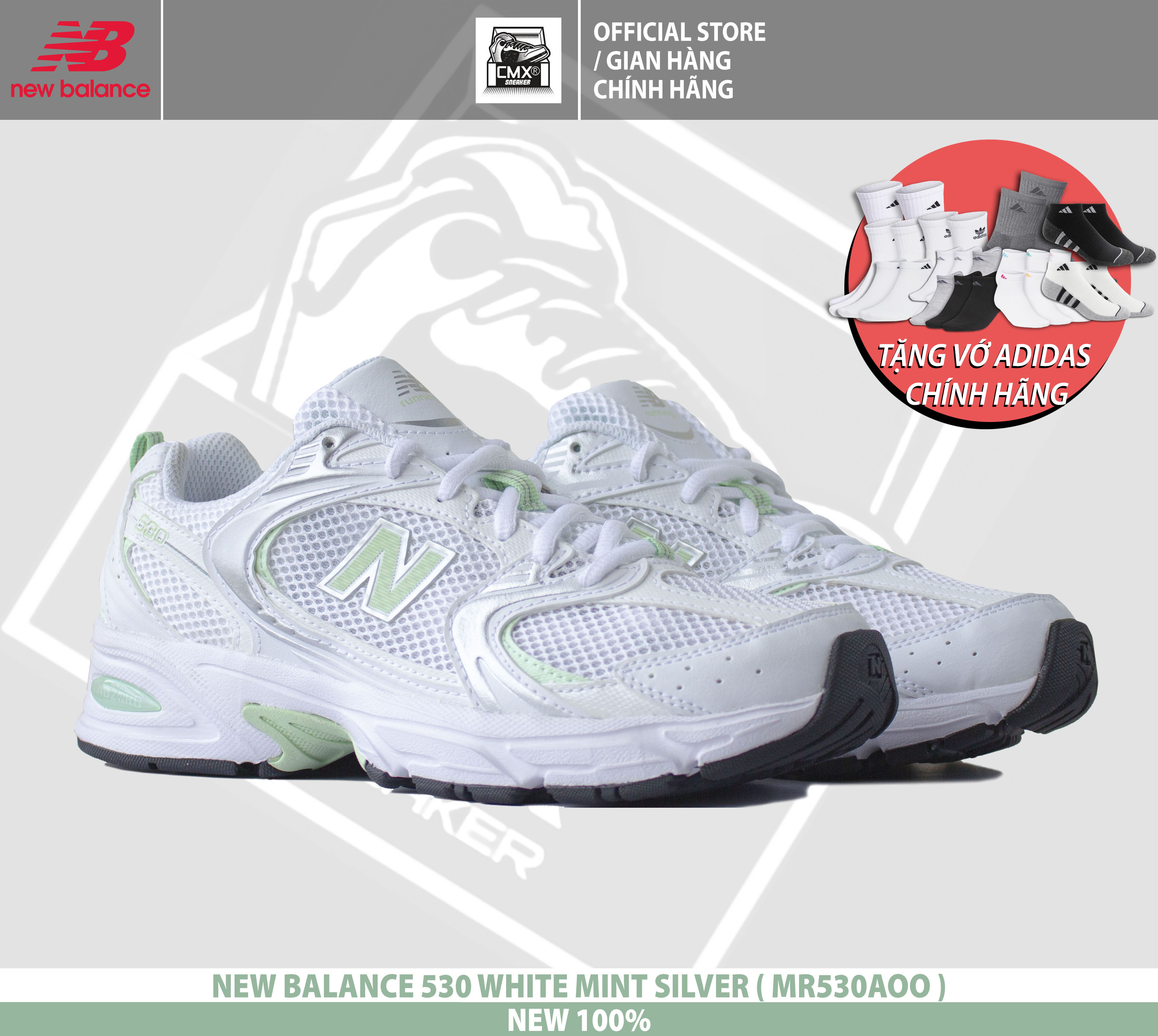 😘 giày new balance 530 retro mint - hàng chính hãng 100%