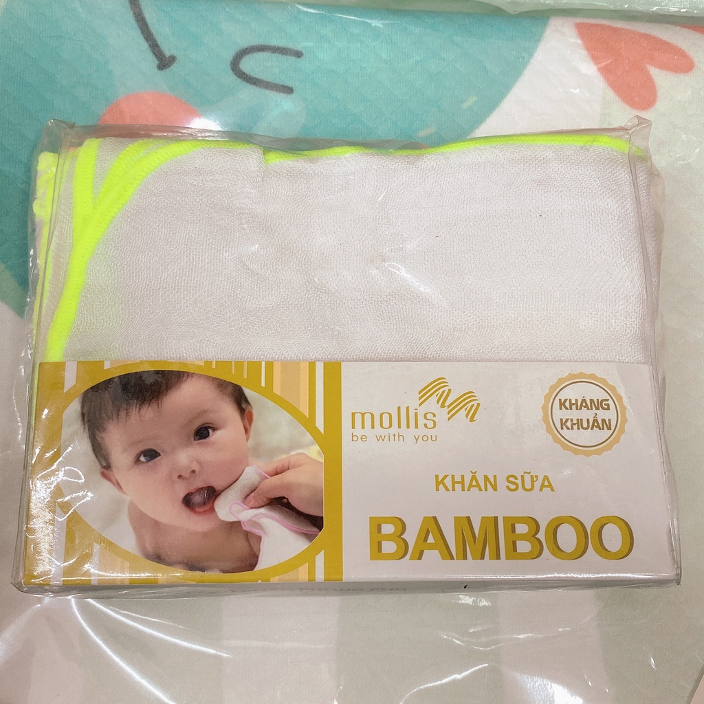 Khăn tắm sợi tre cao cấp bamboo mollis kháng khuẩn, không xù lông 1 set 2 cái