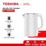 Ấm đun siêu tốc Toshiba KT-15DS1PV - 1.5L - Inox 304 - Hàng chính hãng, bảo hành 12 tháng, chất lượng Nhật Bản