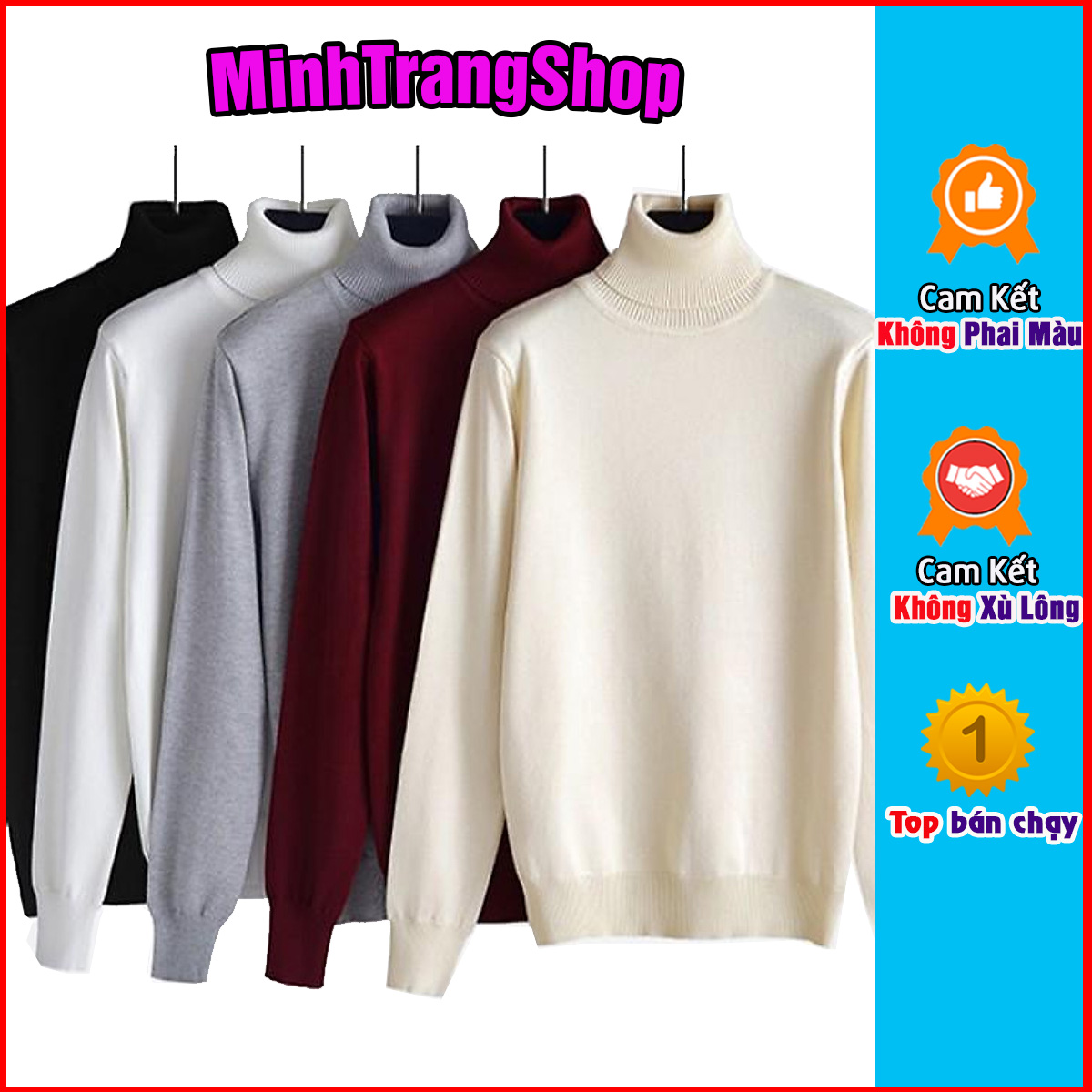 Áo len nam cổ lọ - áo len cổ cao nam hàng cao cấp mịn, mềm, không xù lông phong cách Hàn Quốc