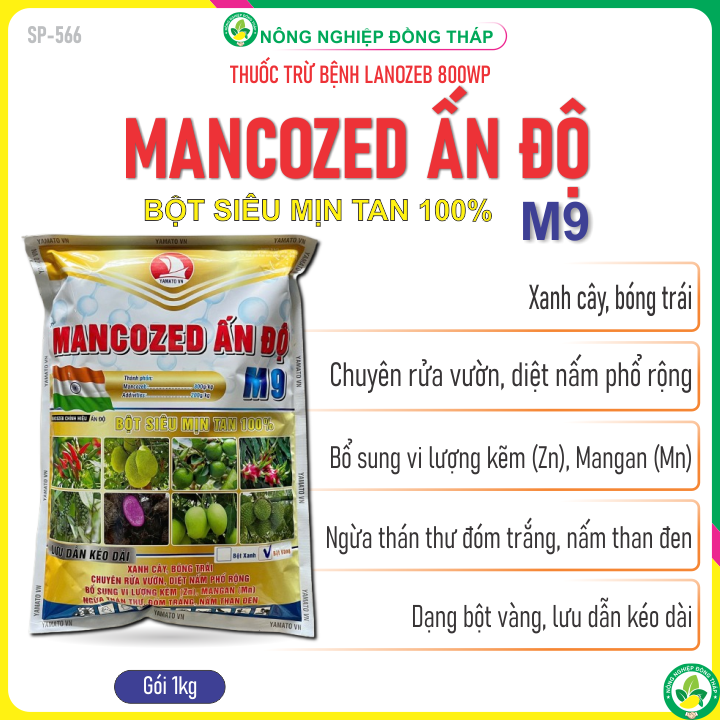  Thuốc Trừ Bệnh LANOZEB 800WP – MANCO ẤN ĐỘ  Bột Vàng  - Đặc Trừ Nấm Bệnh Trên Cây Trồng  Gói 1kg  