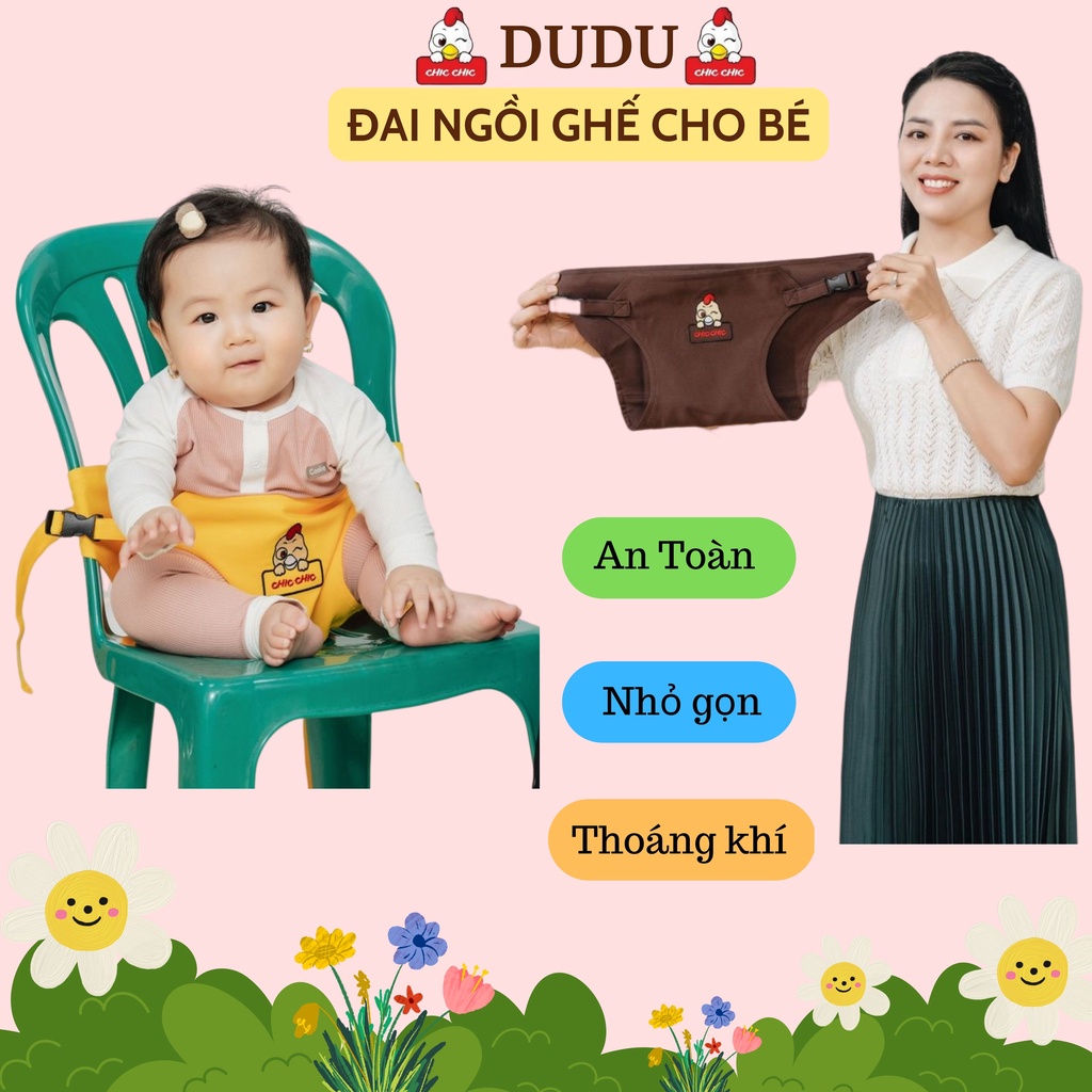 Đai an toàn cho bé ngồi ô tô địu ngồi ghế khi ra ngoài đai hỗ trợ ngồi thay thế ghế ăn dặm thoáng khí và nhỏ gọn