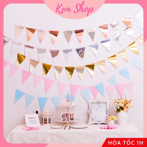 Dây treo banner tam giác ép kim trang trí sinh nhật - k171