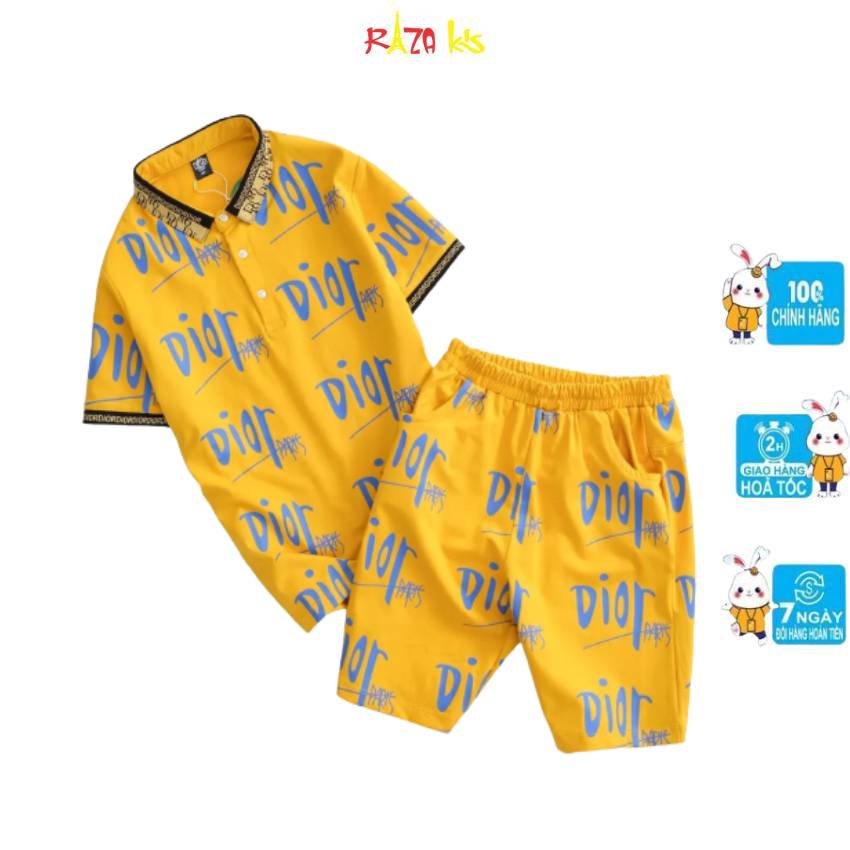 Bộ đồ bé trai raza chất cotton có size cho bé 22-45 kg rzm31