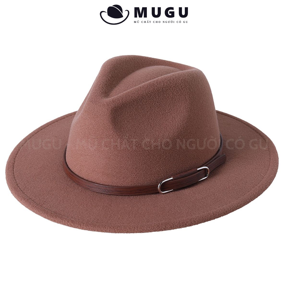 Mũ phớt nam trung niên fn33 - mũ fedora vành rộng cao cấp | mugu