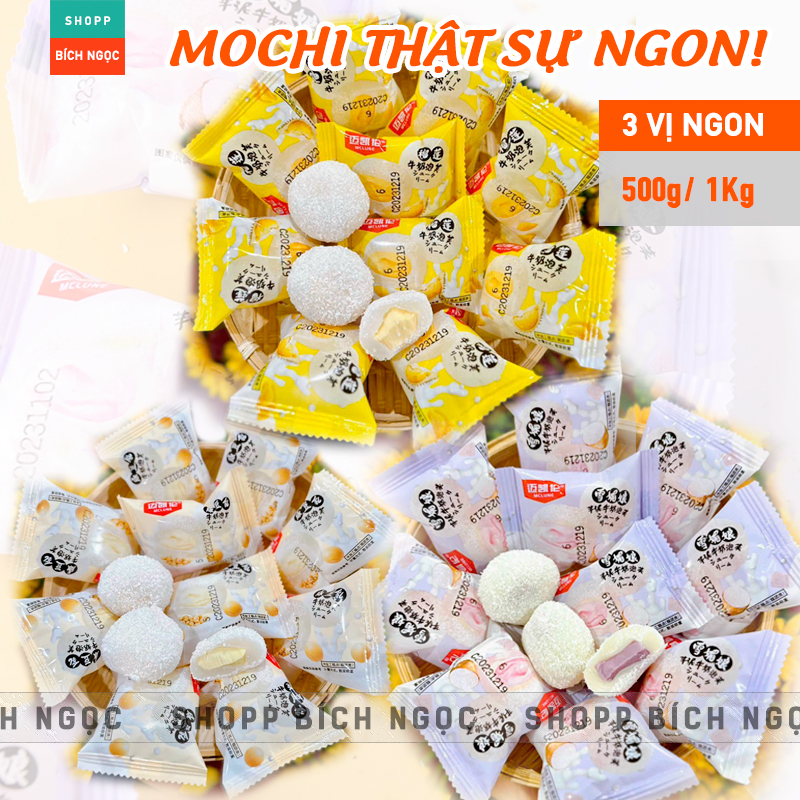Bánh Mochi kem sữa vị sầu riêng, khoai môn, sữa đậu nành 500g 1kg