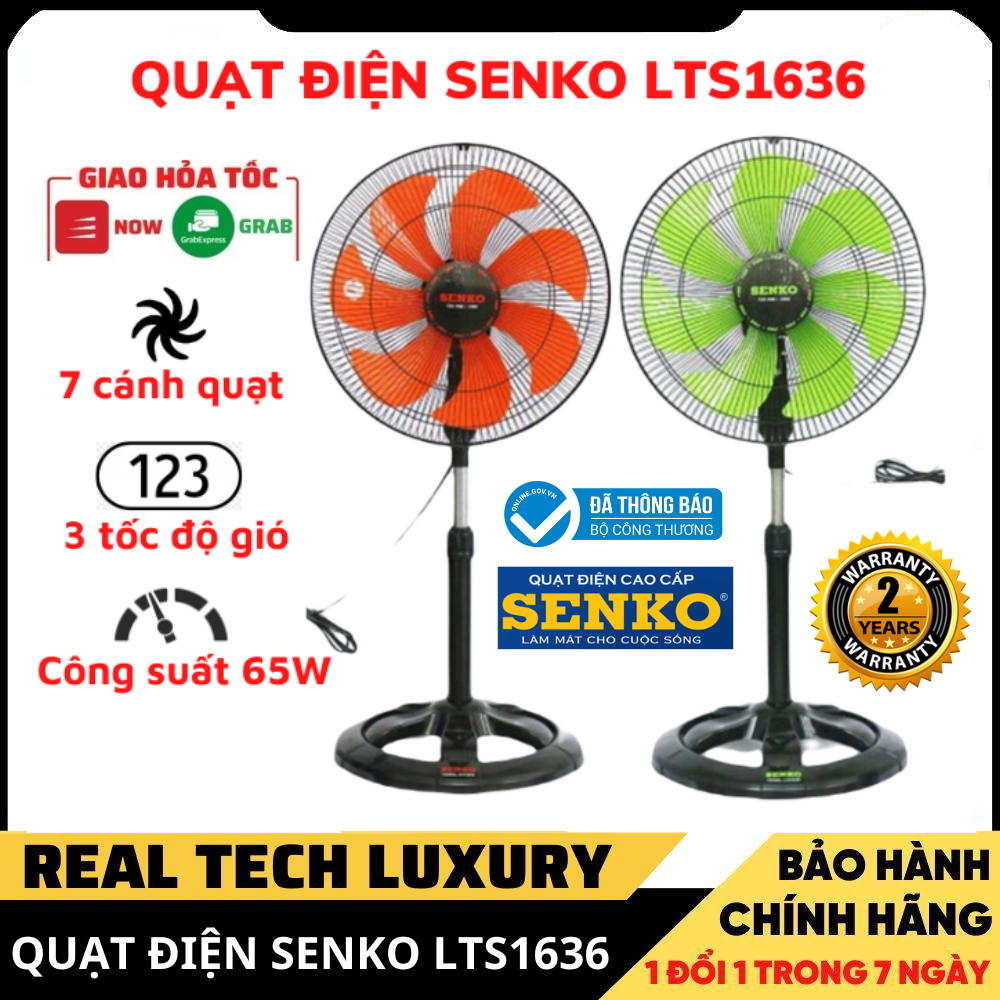 Quạt lỡ thân sắt senko lts1636 quạt lỡ sải cánh 39 cm - 3 tốc độ gió tùy chỉnh, êm ái, bền bỉ - quạt senko, quạt đứng, quạt lỡ, quạt gia đình, quạt cây quạt văn phòng - hàng chính hãng bảo hành 2 năm