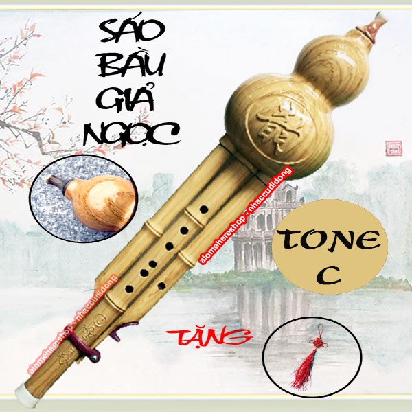 Sáo bầu giả ngọc vàng tone c