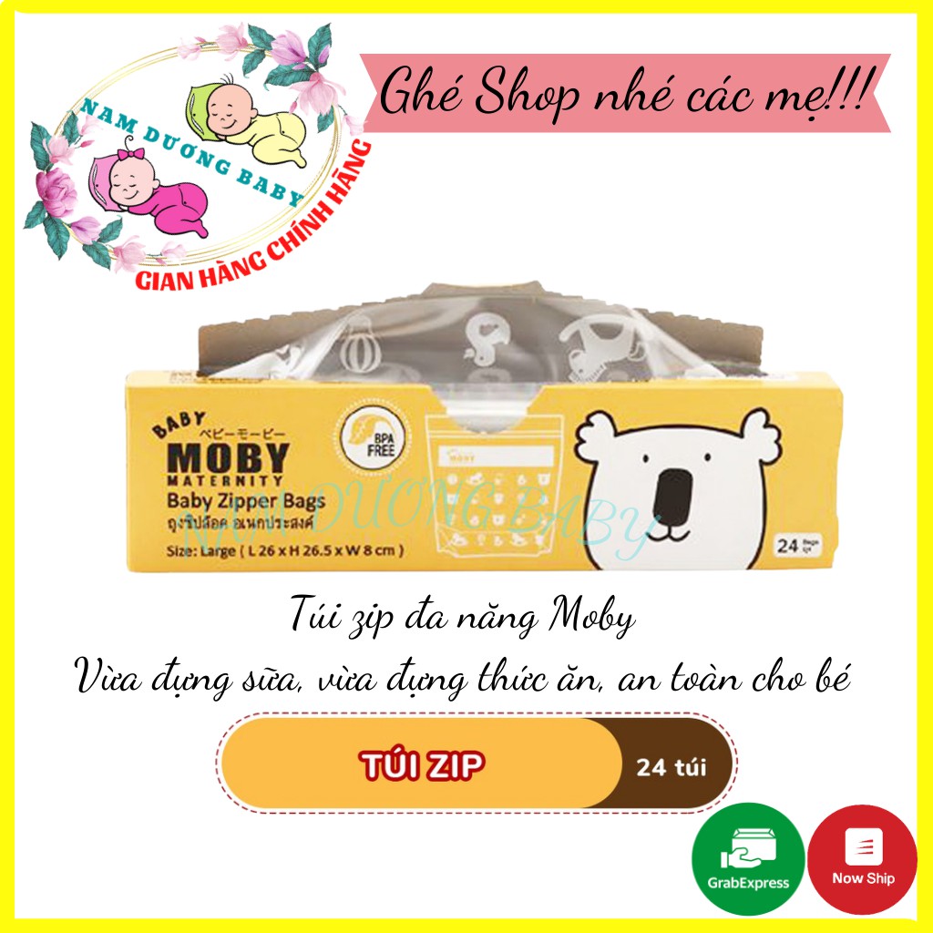 Túi Zip Đa Năng Moby hộp 24c đựng đồ ăn dặm, phân loại thực phẩm hiệu quả