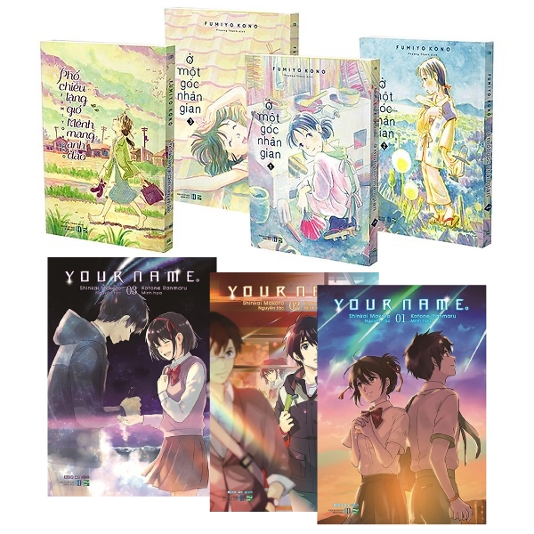 Fahasa - combo sách hay boxset 4 cuốn: ở một góc nhân gian + phố chiều lặng gió mênh mang anh đào và boxset your name