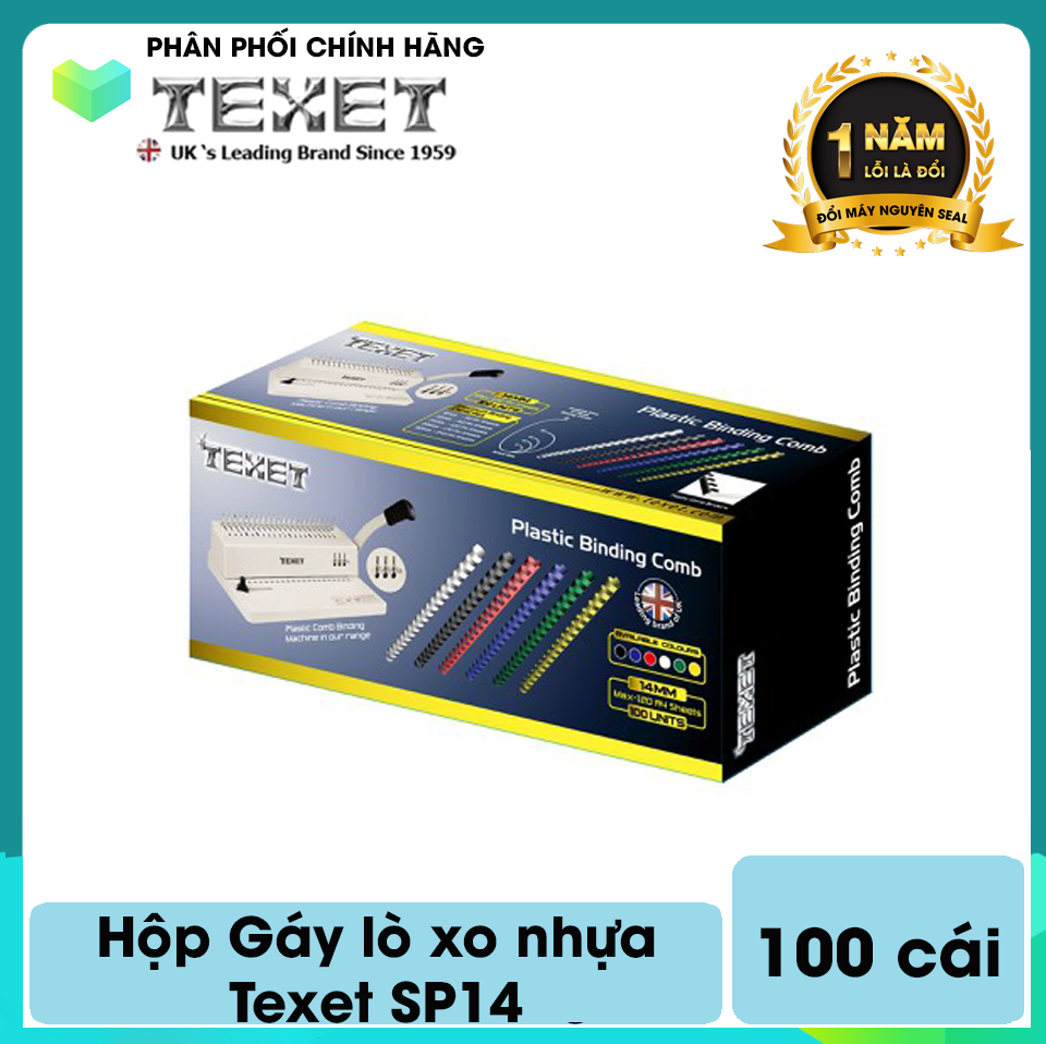 Hộp 100 gáy lò xo nhựa Texet SP06