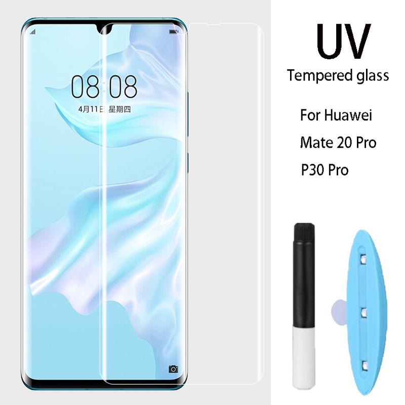 Miếng Dán Kính Cường Lực UV Full Màn Keo Nước Cho Huawei P30 Pro - Trong Suốt