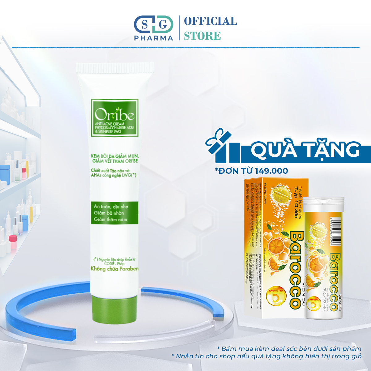 [HCM]Kem Ngừa Mụn Mờ Thâm Liền Sẹo Chiết xuất tảo nâu từ Pháp - Oribe Anti Acne Cream - Tuýp 20g