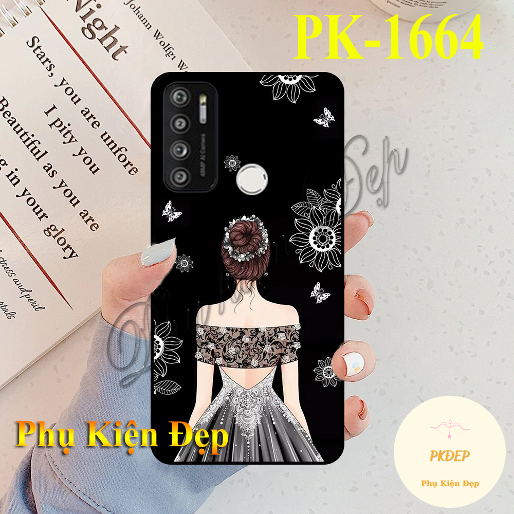 Ốp lưng Vsmart Live 4 - Ốp dẻo đen in hình Cô gái
