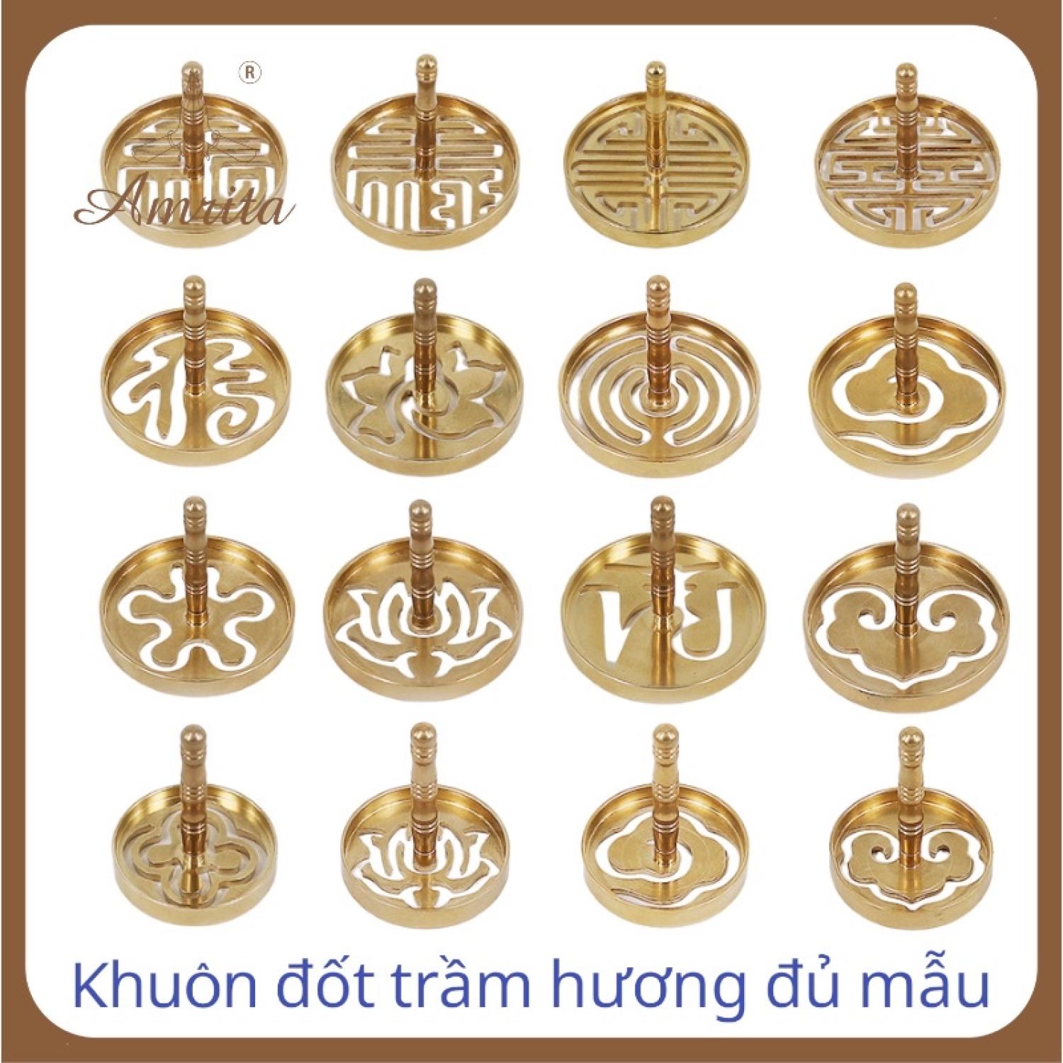 Bộ dụng cụ chế tác tạo hình khuôn đốt bột phong thủy, trầm bột, bột khuôn tạo trầm khuôn đốt bột trầm hương - Amrita.vn