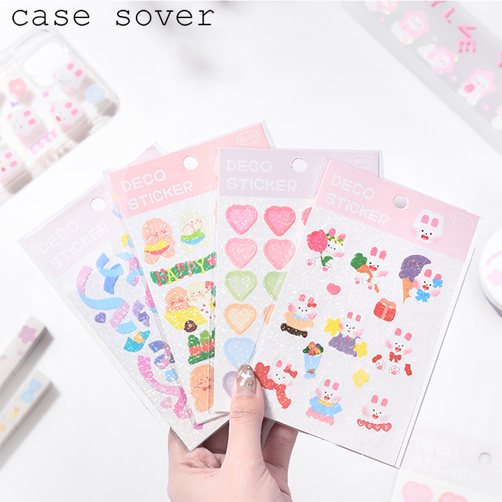 Set 2 miếng Sticker PET Kim Tuyến chủ đề Hình Dễ Thương trang trí Planner, Điện Thoại,... - Case Sover
