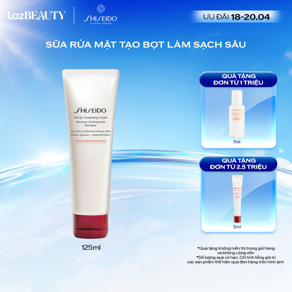 Sữa rửa mặt tạo bọt làm sạch sâu Shiseido Deep Cleansing Foam 125ml