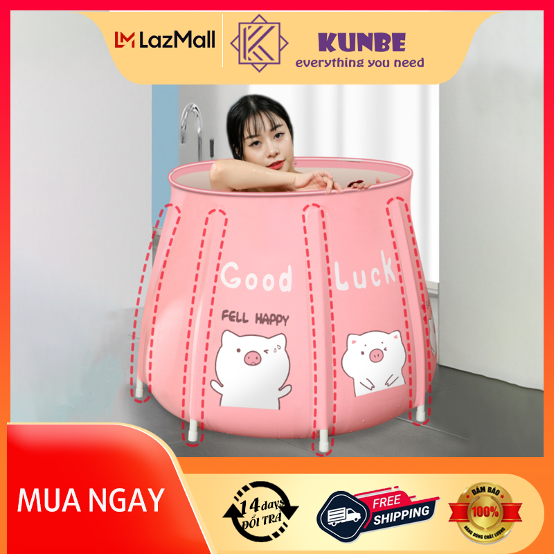 Bồn Tắm Ngâm Người Thảo Dược Có Thể Gấp Gọn KUNBE Cho Người Lớn Và Trẻ Em, Bồn Tắm Di Động Thông Minh, Chậu Tắm Xông Hơi Giữ Nhiệt Tiện Lợi