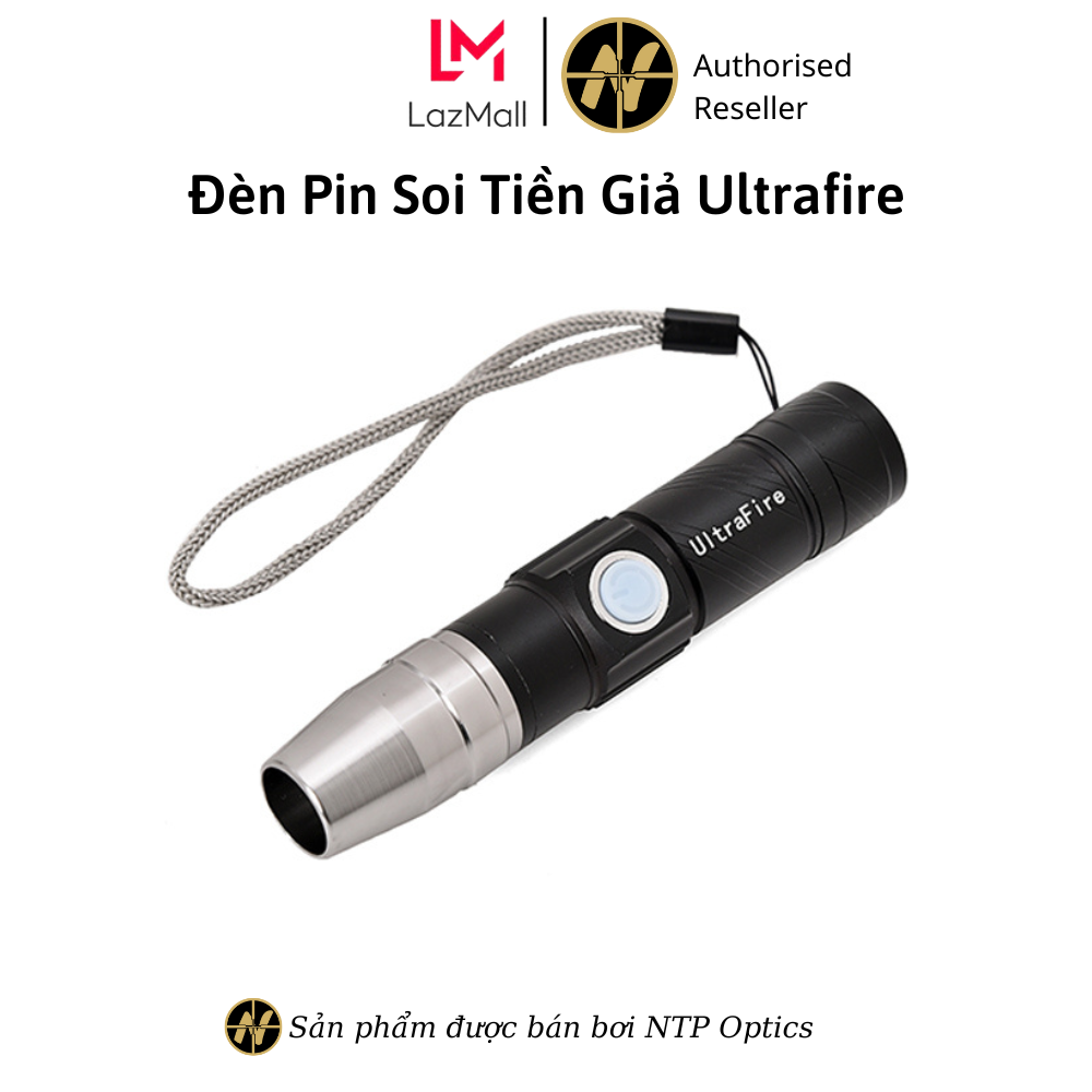 Đèn pin soi tiền giả ultrafire sạc usb soi được tiền, bằng láy, giấy tờ - hàng chính hãng