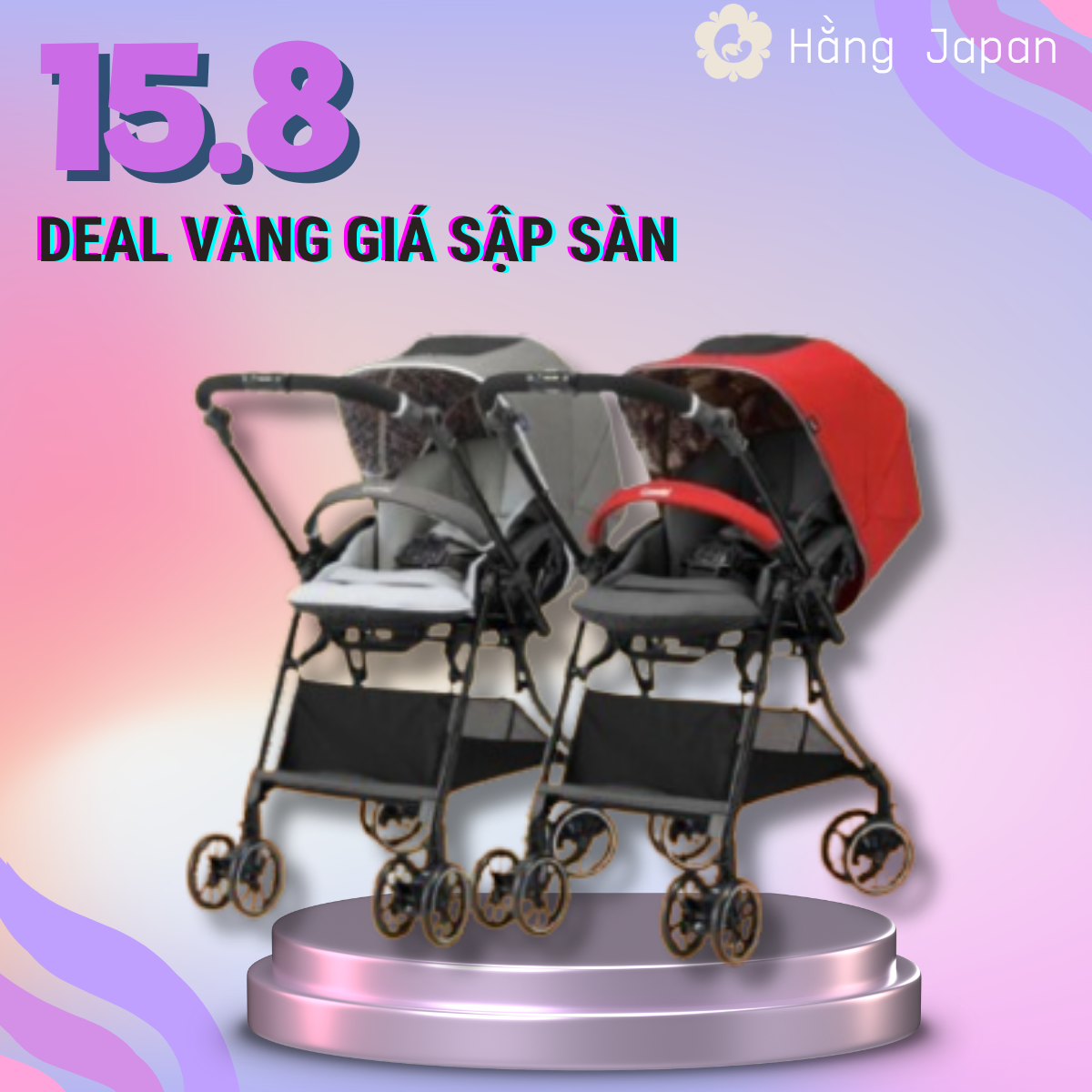 Xe đẩy Combi sugocal Compact 4 bánh quay tự động
