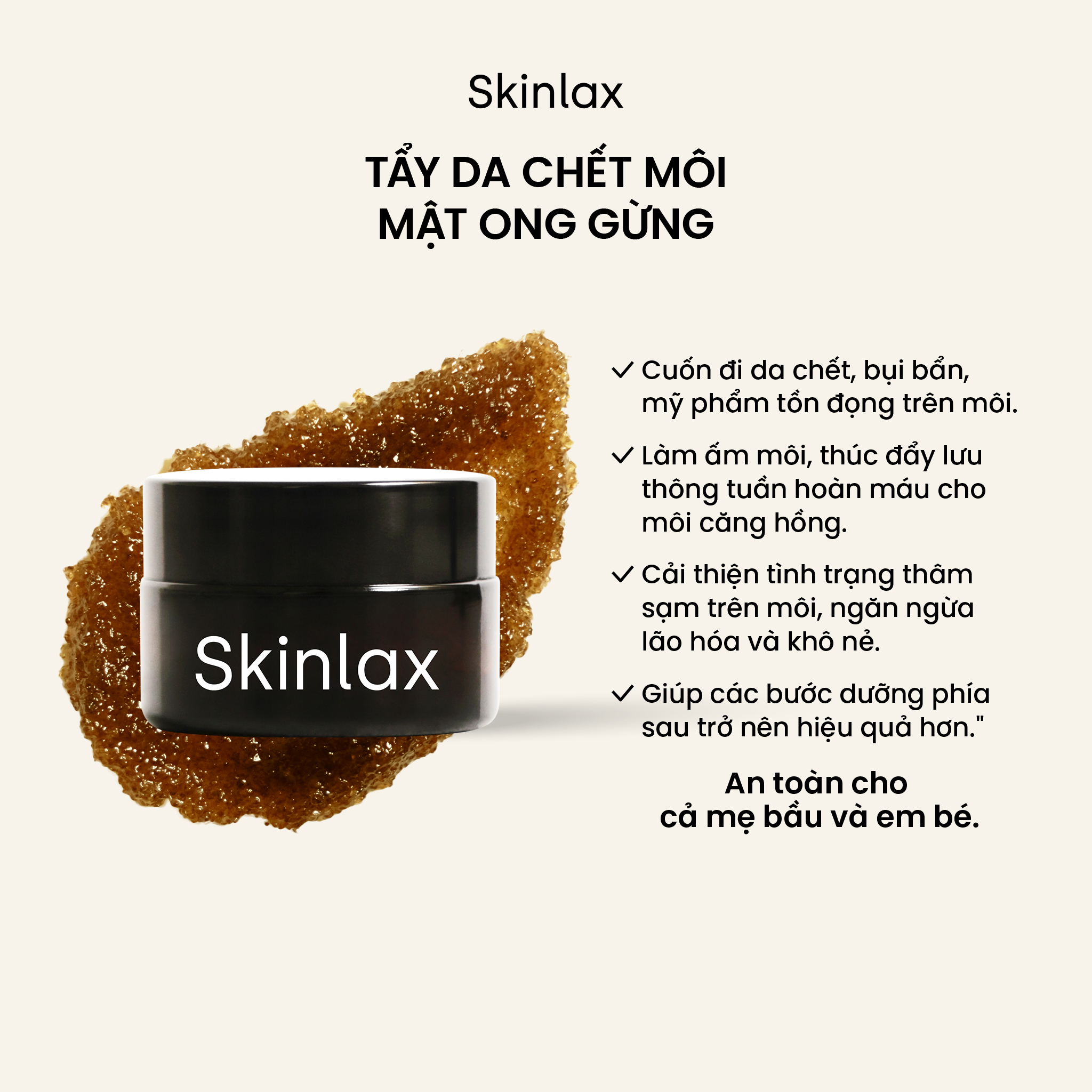 Tẩy da chết môi mật ong gừng skinlax