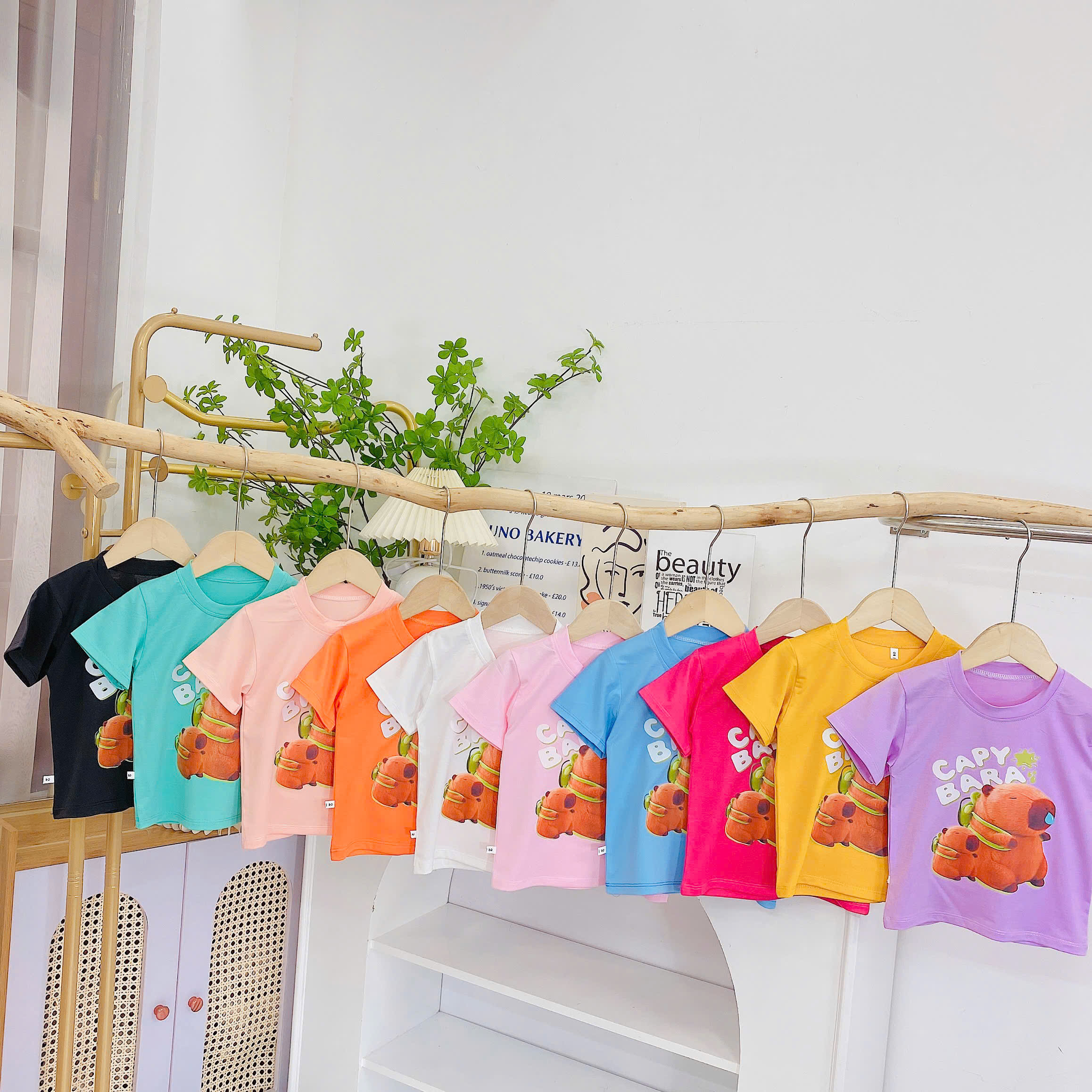 COMBO Áo hình capy bara Combo áo bé trai-Combo áo bé gái , chất vải dãn 4 chiều dành cho bé từ 10-30 kg
