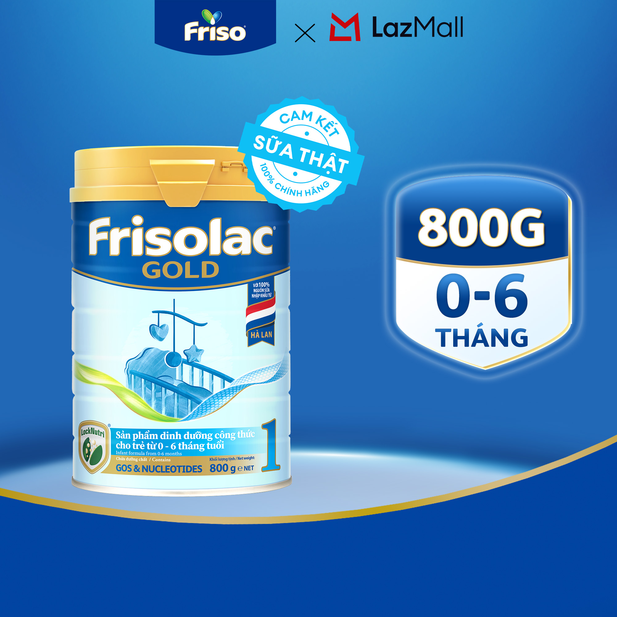 Sữa Bột Frisolac Gold 1 850G cho bé 0-6 tháng tuổi