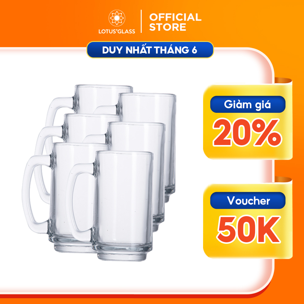 Bộ 6 cốc thủy tinh Lotus Glass VTC 315 trơn, thiết kế sang trọng, đẹp mắt, an toàn cho người sử dụng, sản phẩm sử dụng được với máy rửa chén, giúp tiết kiệm thời gian
