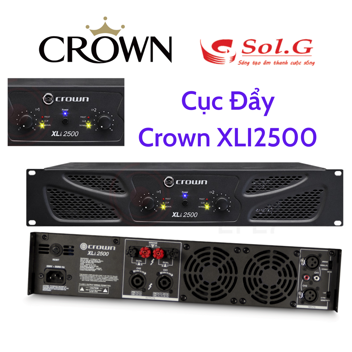 Âm ly, cục đẩy crown xli2500 chính hãng