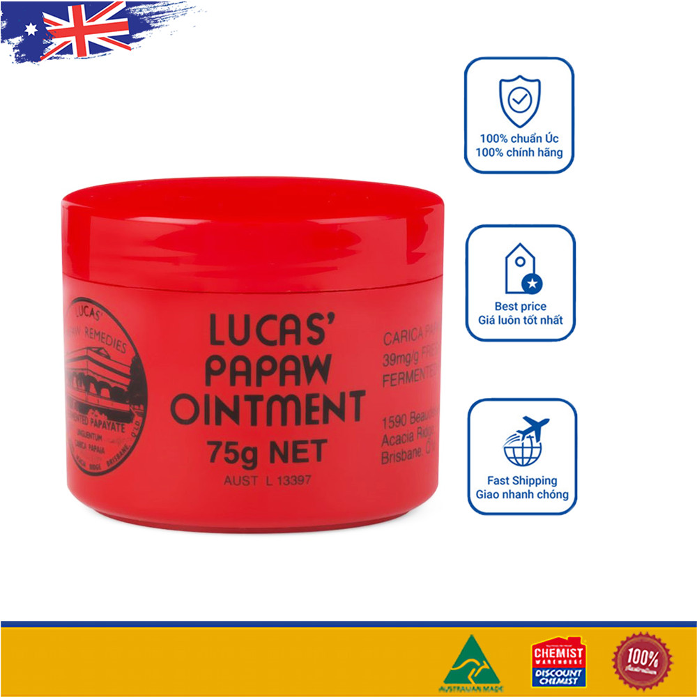 Lucas Papaw Ointment 75g kem dưỡng đa năng Úc