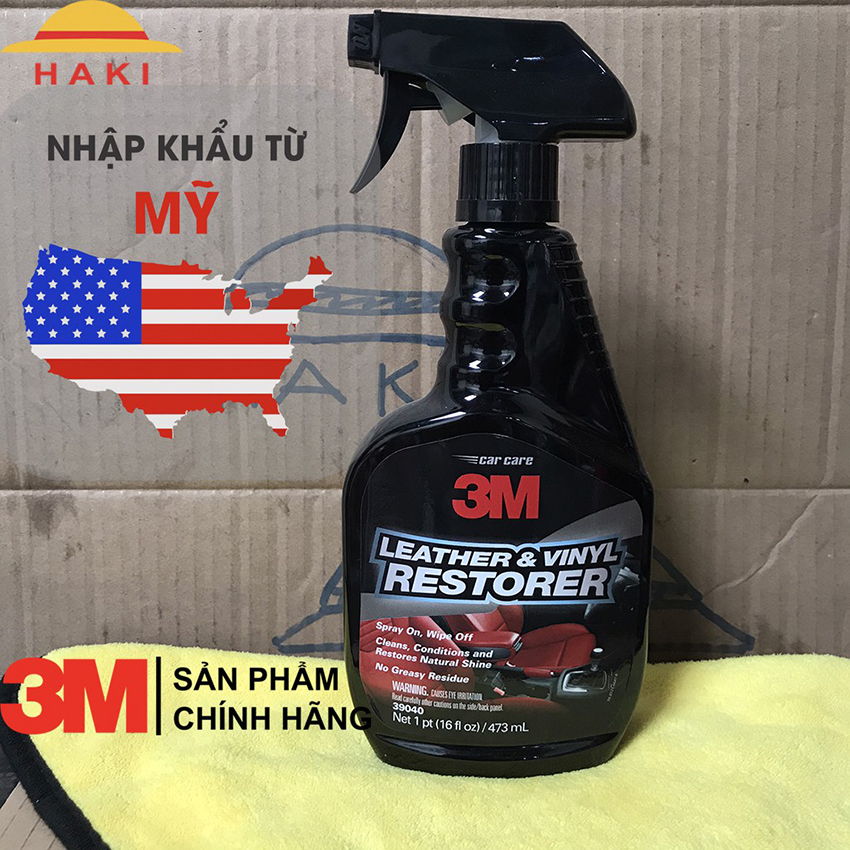 Dung dịch vệ sinh nội thất ô tô, vệ sinh ghế da ô tô, bảo dưỡng nhựa taplo, tappi cửa 3M CHÍNH HÃNG 39040