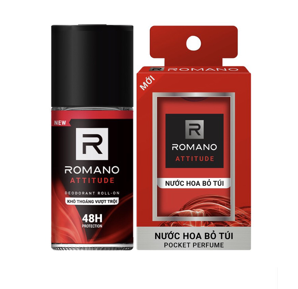 Combo Nước hoa bỏ túi Romano Attitude 18ml Và lăn khử mùi Romano Attitude 50ml