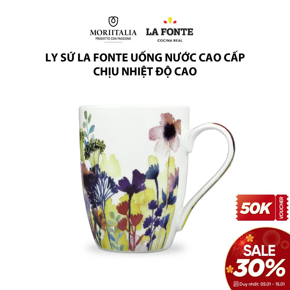 Ly sứ La Fonte uống nước cao cấp chịu nhiệt độ cao Moriitalia 006415-WHI