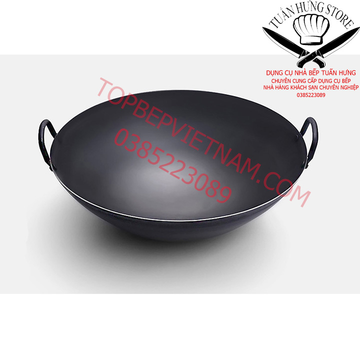 chảo thép 2 quai cao cấp size 50cm(chuyên dụng nhà hàng)