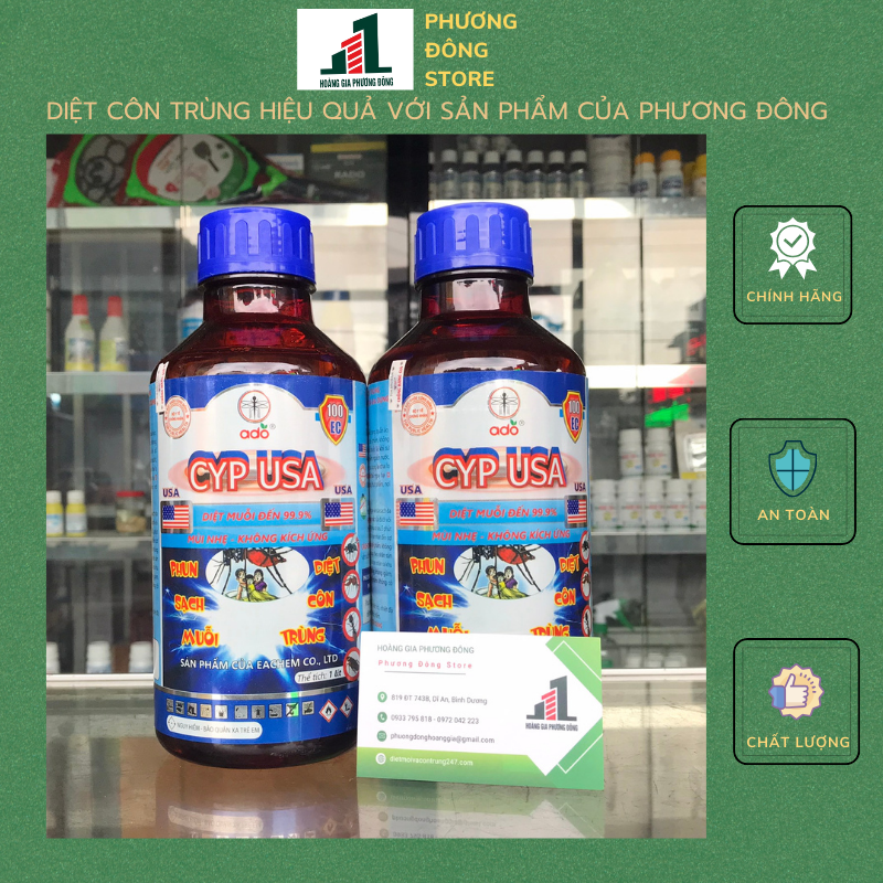 Thuốc diệt muỗi và côn trùng CYP USA 100EC (chai nhựa 1 lít)
