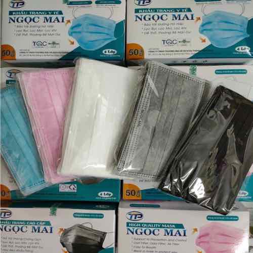 1 hộp khẩu trang y tế 4 lớp ngọc mai