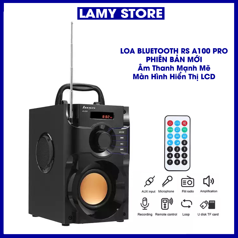 Loa Bluetooth, Loa hát karaoke, Loa Kẹo Kéo. Loa Bluetooth Di Động, Mua Ngay Loa Bluetooth Rs A100 Pro Phiên Bản Mới, Âm Thanh Mạnh Mẽ, Bass Ấm - Hỗ Trợ Màn Hình Hiển Thị LCD. BH toàn quốc 1 đổi 1 tại Lamy Store